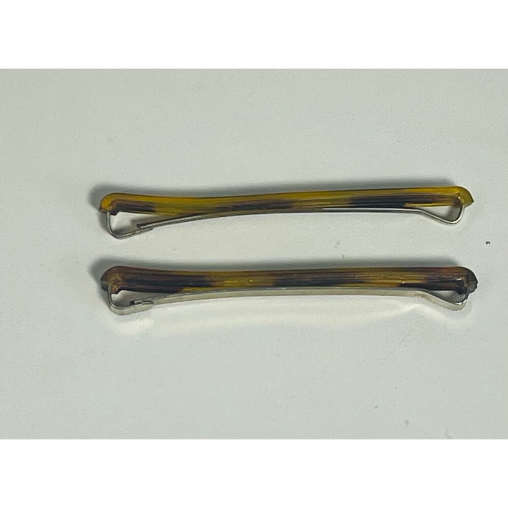 2 Goody Stay Tight Vtg Clasp Clip Hair Barrettes 2” MOCK SHELL
